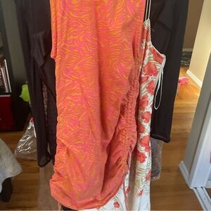 Orange and pink mini dresss
